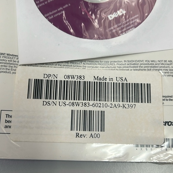 NWT Dell Reinstallation CD Microsoft Windows XP Professional Service Pack 1 2002 - Picture 3 of 8